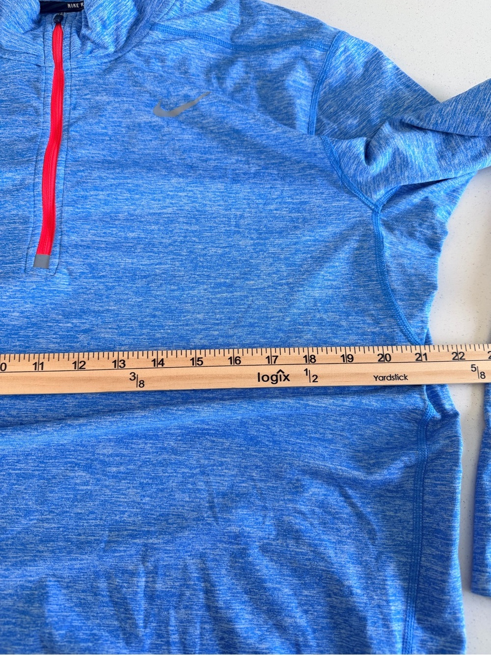 Nike Running Men's Light Blue Heather Half-Zip Performance Top - Picture 5 of 8